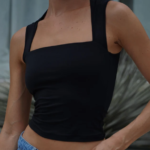 Polyamide Square Neck Top stylish modern neckline top